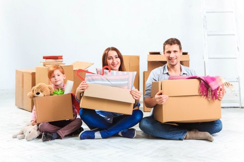 Packed boxes and furniture ready for removals service in Catford