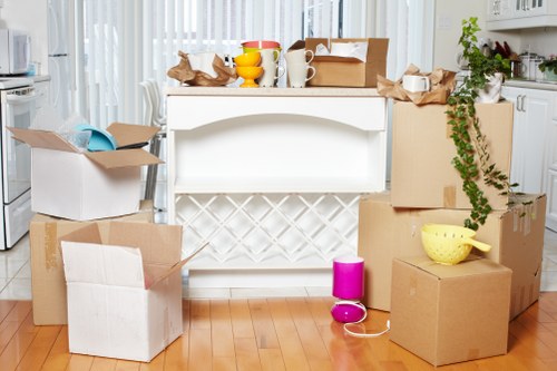 Packed boxes ready for a free man and van quote