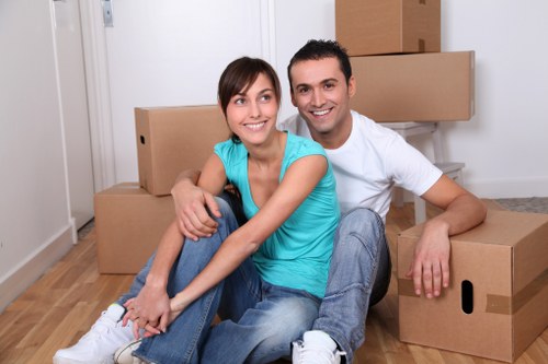 Packed family home prepared for house removals in Catford