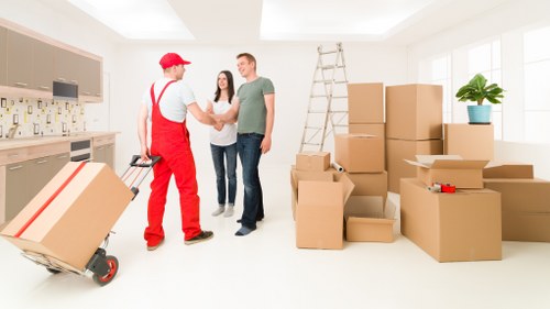 Furniture and boxes prepared for a Catford house move