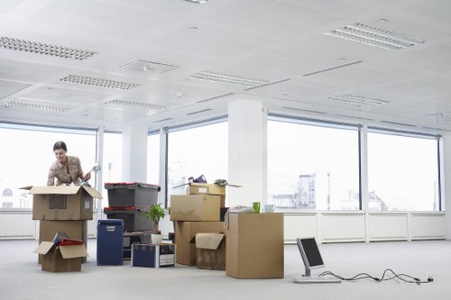 Careful handling of office equipment during a commercial relocation