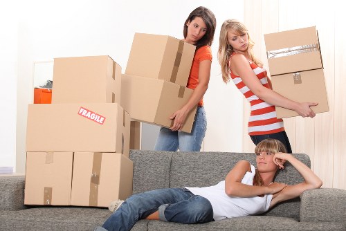 Moving van and prepared boxes for a Catford home or office relocation